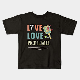 Pickleball Nurse Doctor Healthcare worker Kids T-Shirt